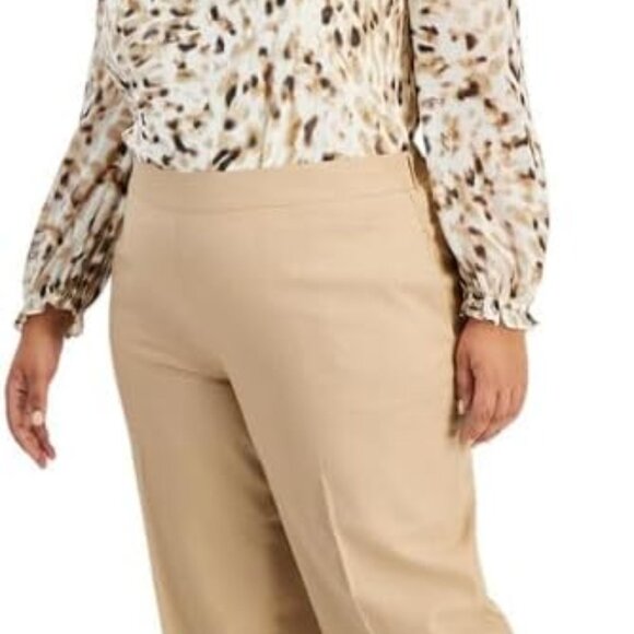 Chic 3X Plus Size Barley Field Wide-Leg Linen Pants - Versatile Summer Style - Picture 1 of 4
